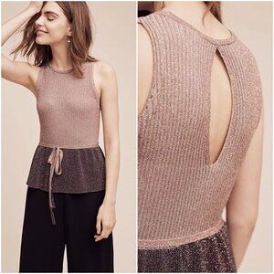 NWT Anthropologie Glimmer Sleeveless Tank with Ribbon Tie - Size S